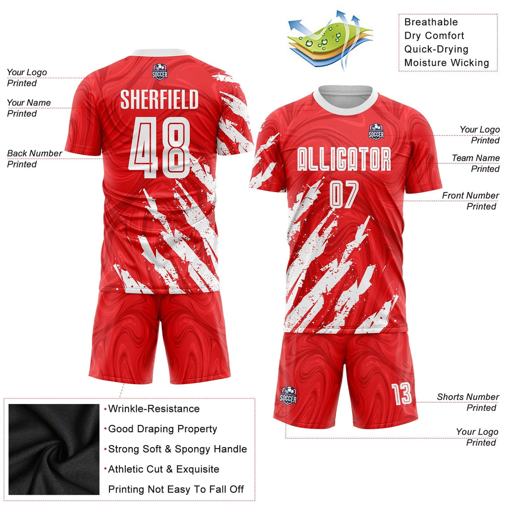 Custom Soccer Jersey - Red White Sublimation Uniform product image 5