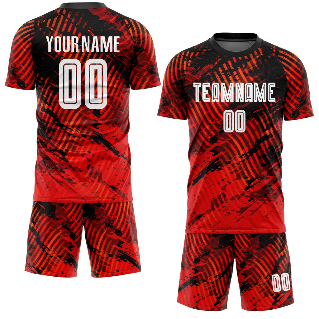 Custom Soccer Jersey - Red White-Black Sublimation Uniform product image 2