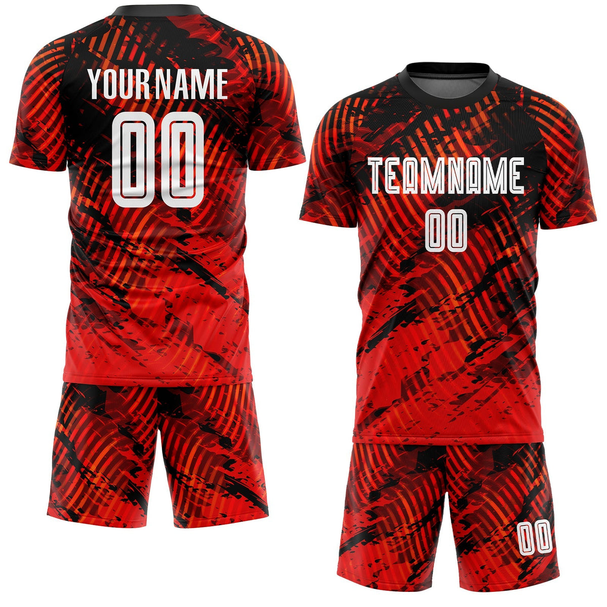 Custom Soccer Jersey - Red White-Black Sublimation Uniform product image 2