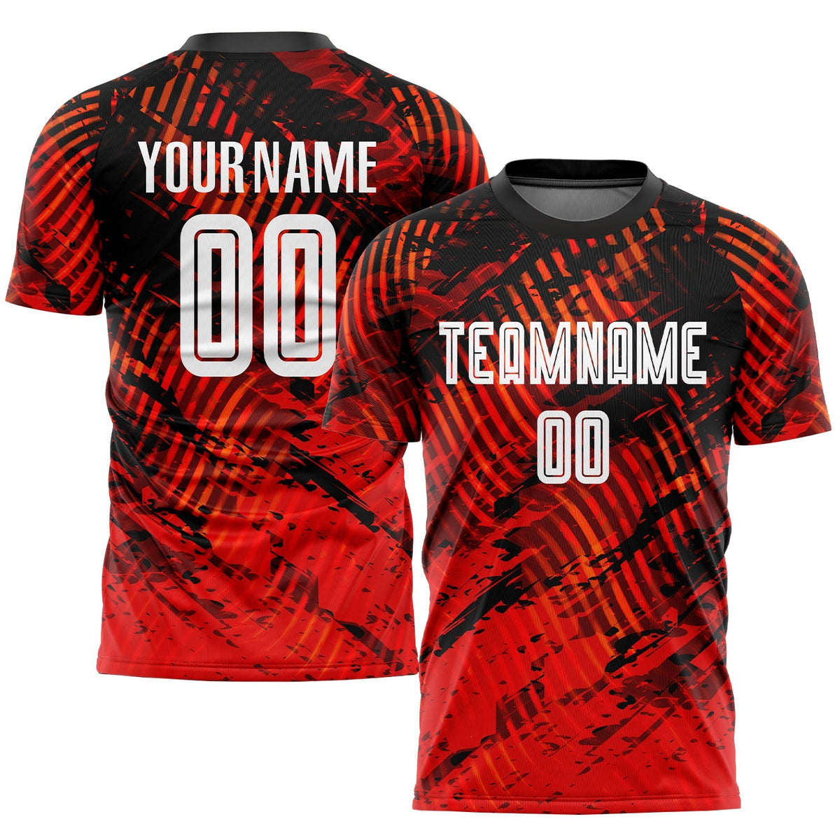 Custom Soccer Jersey - Red White-Black Sublimation Uniform product image 1