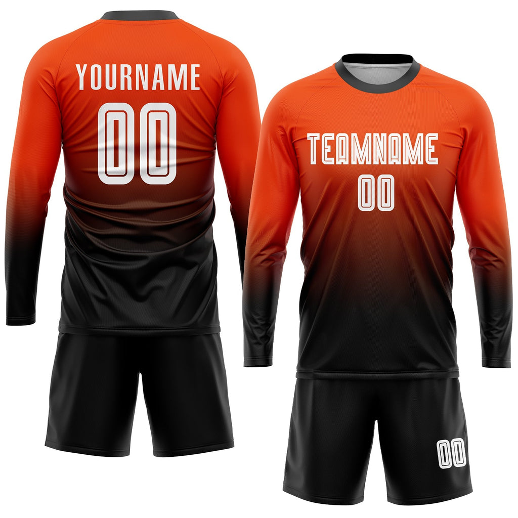 Custom Soccer Jersey - Orange White-Black Sublimation Fade product image 4