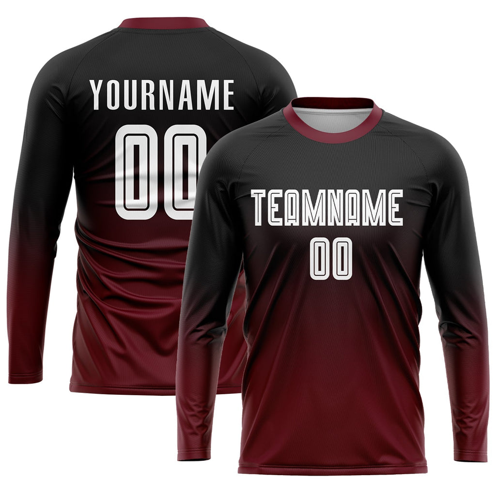 Custom Soccer Jersey - Black White-Crimson Sublimation Fade product image 3