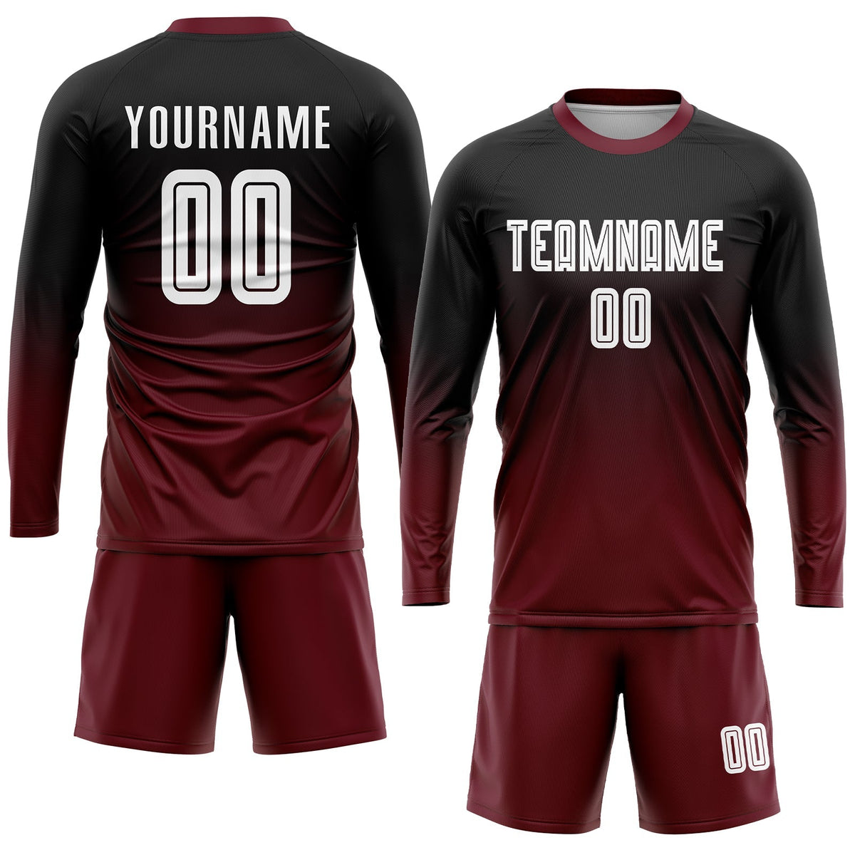 Custom Soccer Jersey - Black White-Crimson Sublimation Fade product image 4