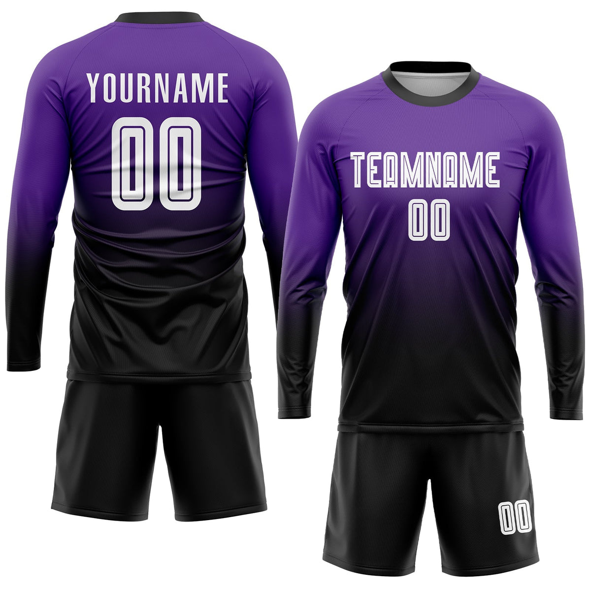 Custom Soccer Jersey - Purple White-Black Sublimation Fade product image 4