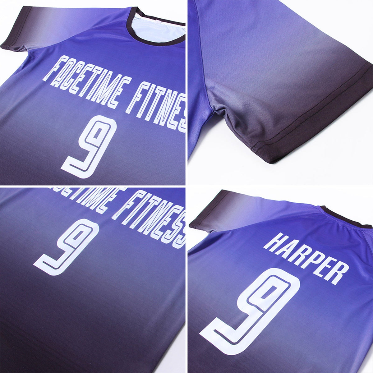 Custom Soccer Jersey - Purple White-Black Sublimation Fade product image 5