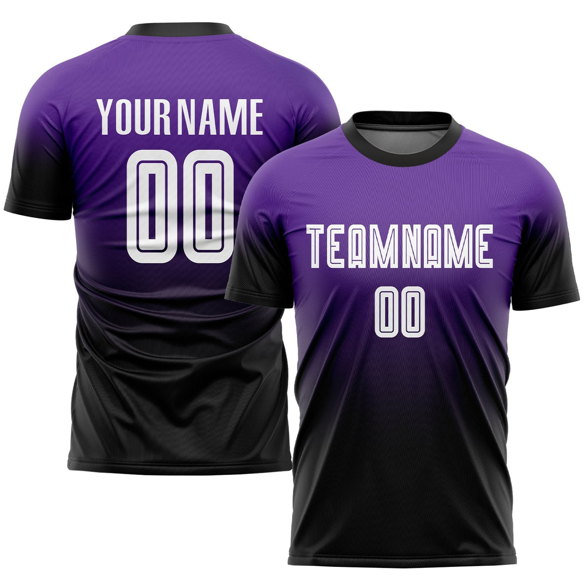 Custom Soccer Jersey - Purple White-Black Sublimation Fade product image 1