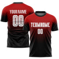 Custom Soccer Jersey - Red White-Black Sublimation Fade product image 1