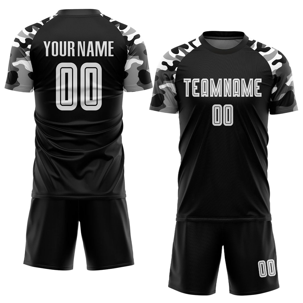 Custom Soccer Jersey - Black White-Camo Sublimation Uniform product image 2