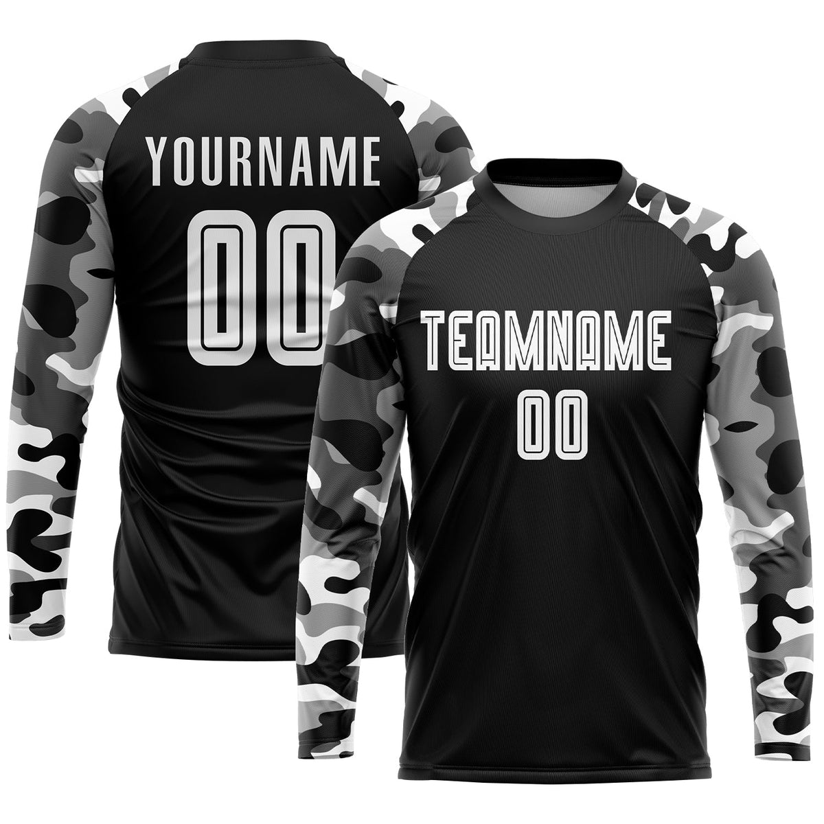 Custom Soccer Jersey - Black White-Camo Sublimation Uniform product image 3