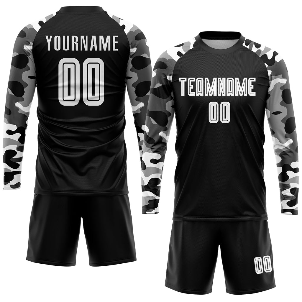Custom Soccer Jersey - Black White-Camo Sublimation Uniform product image 4