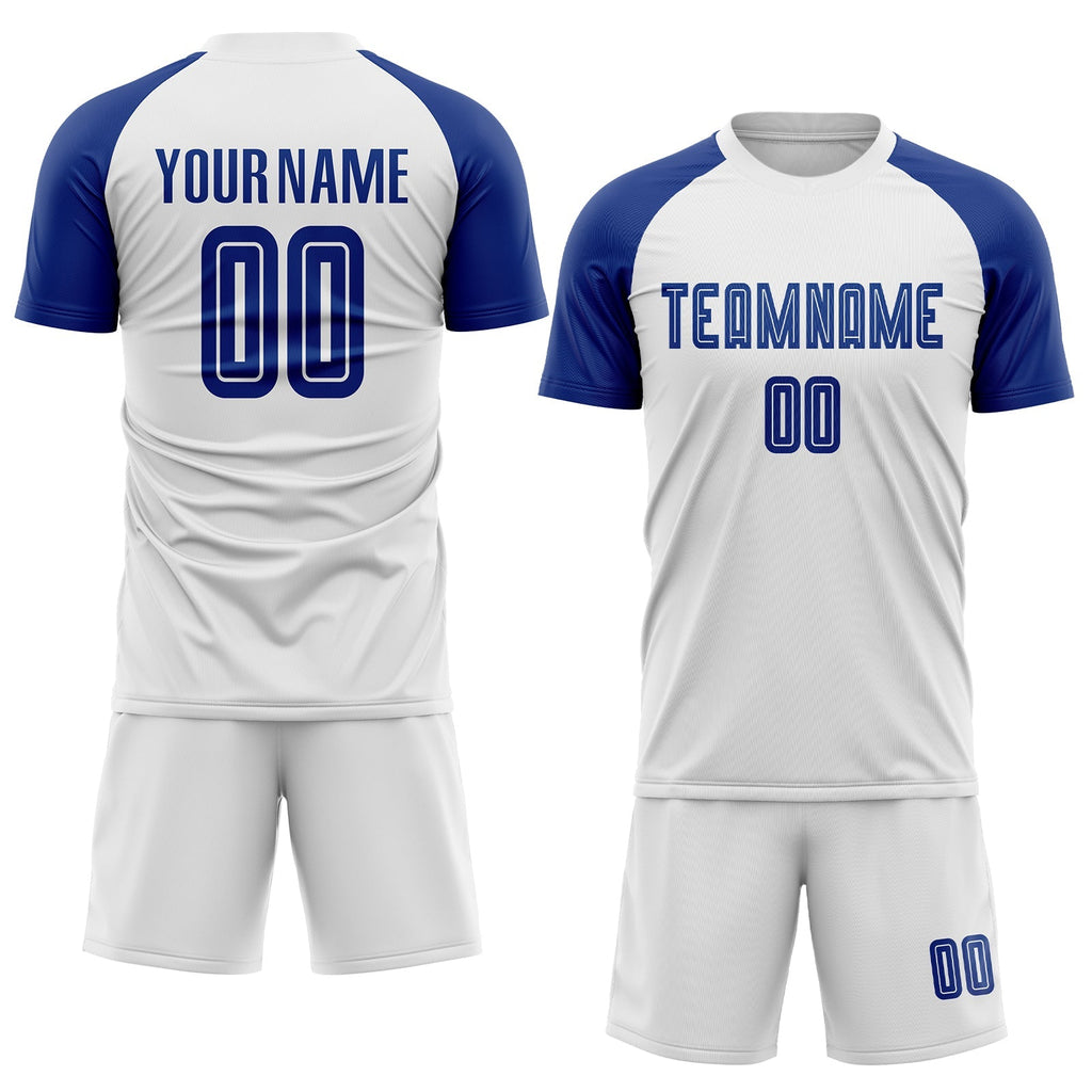Custom Soccer Jersey - White Royal Sublimation Uniform product image 2