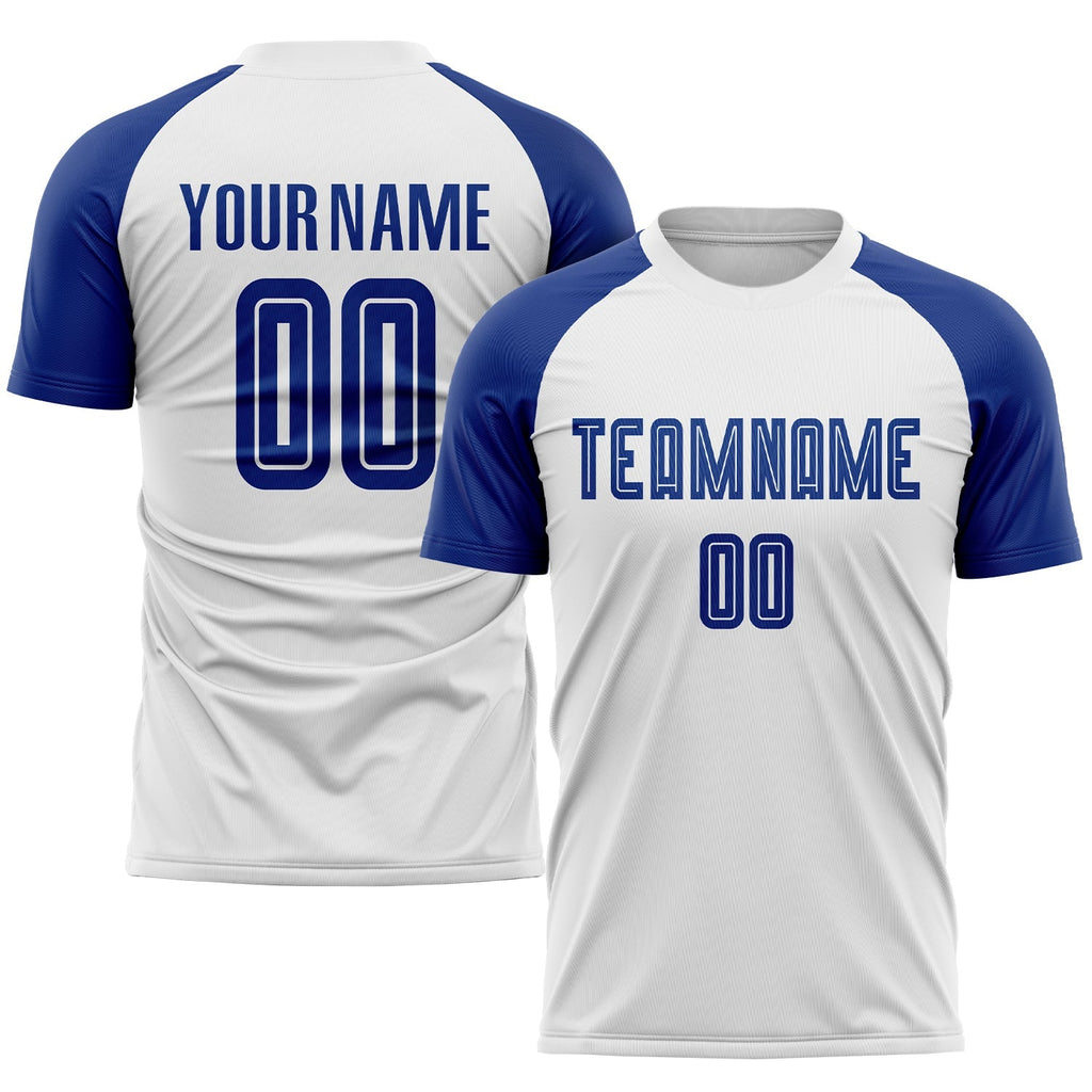 Custom Soccer Jersey - White Royal Sublimation Uniform product image 1