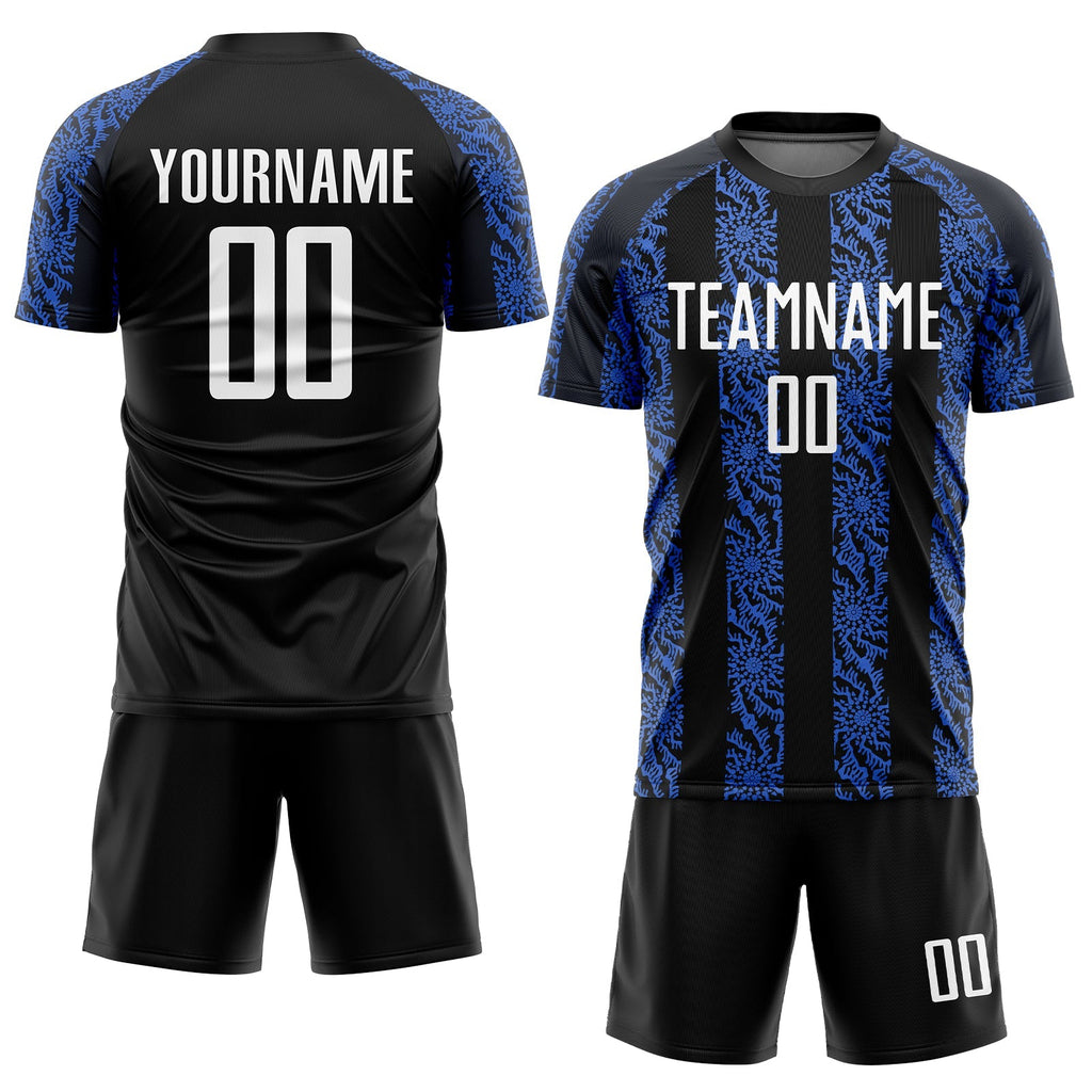 Custom Soccer Jersey - Black White-Royal Sublimation Uniform product image 2