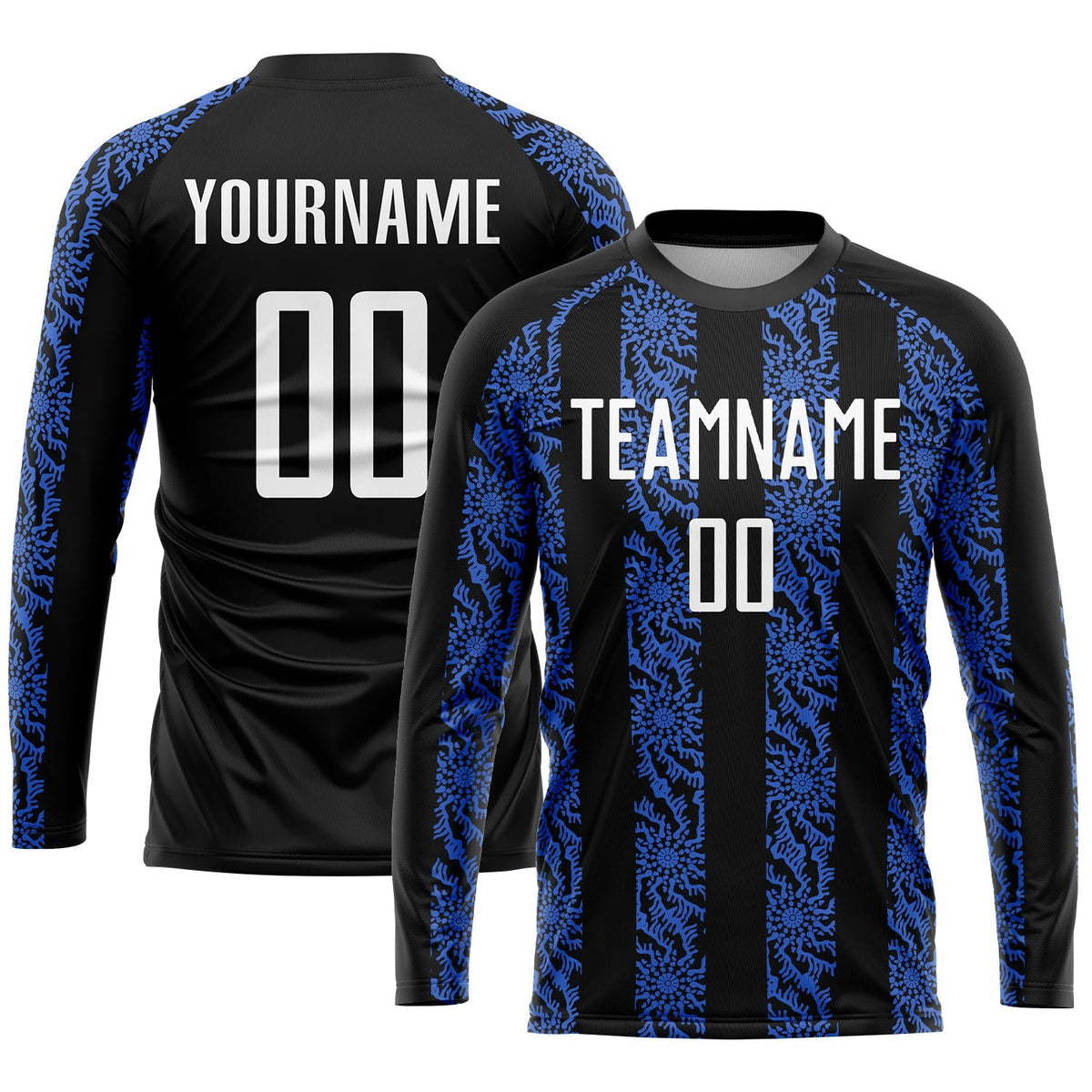 Custom Soccer Jersey - Black White-Royal Sublimation Uniform product image 3