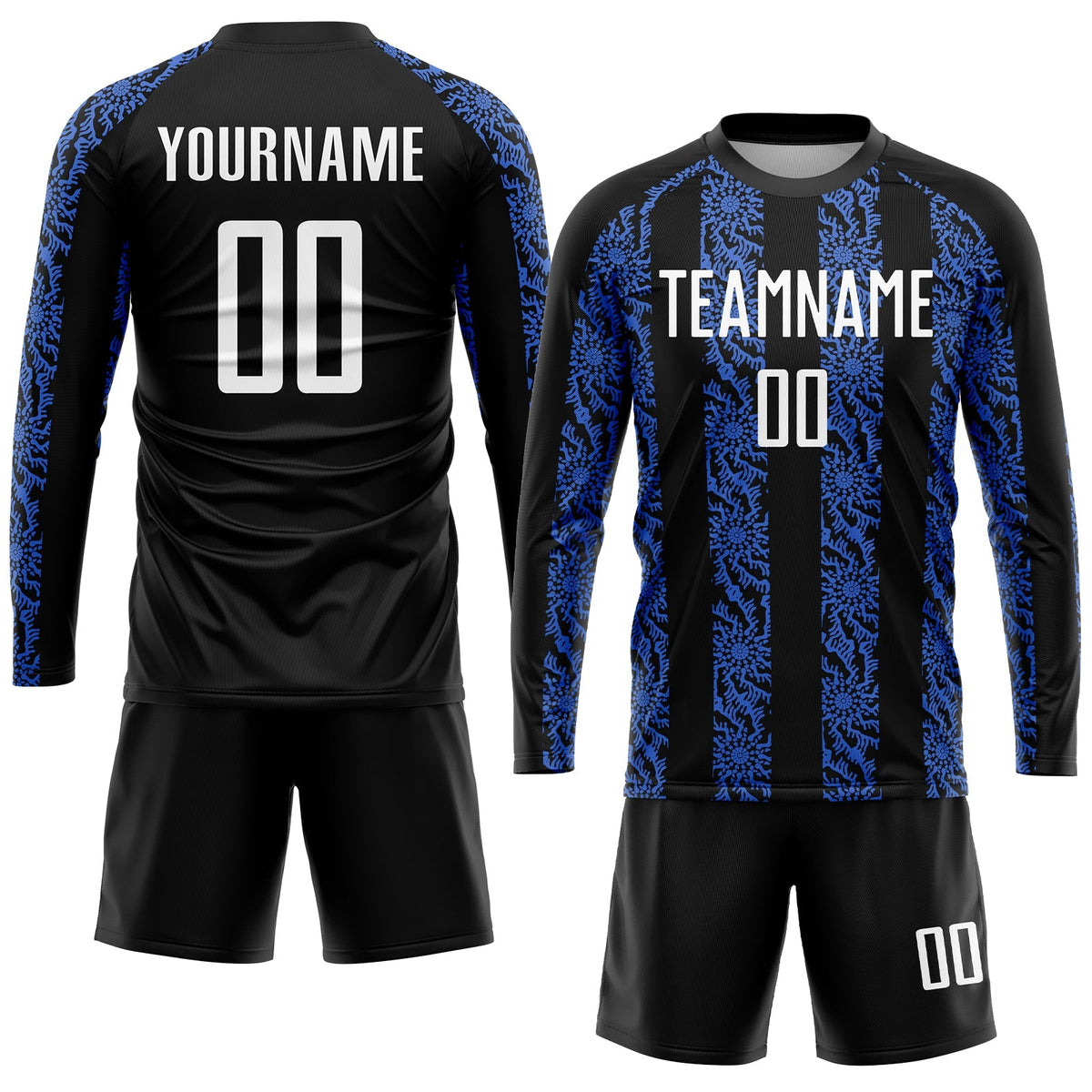 Custom Soccer Jersey - Black White-Royal Sublimation Uniform product image 4