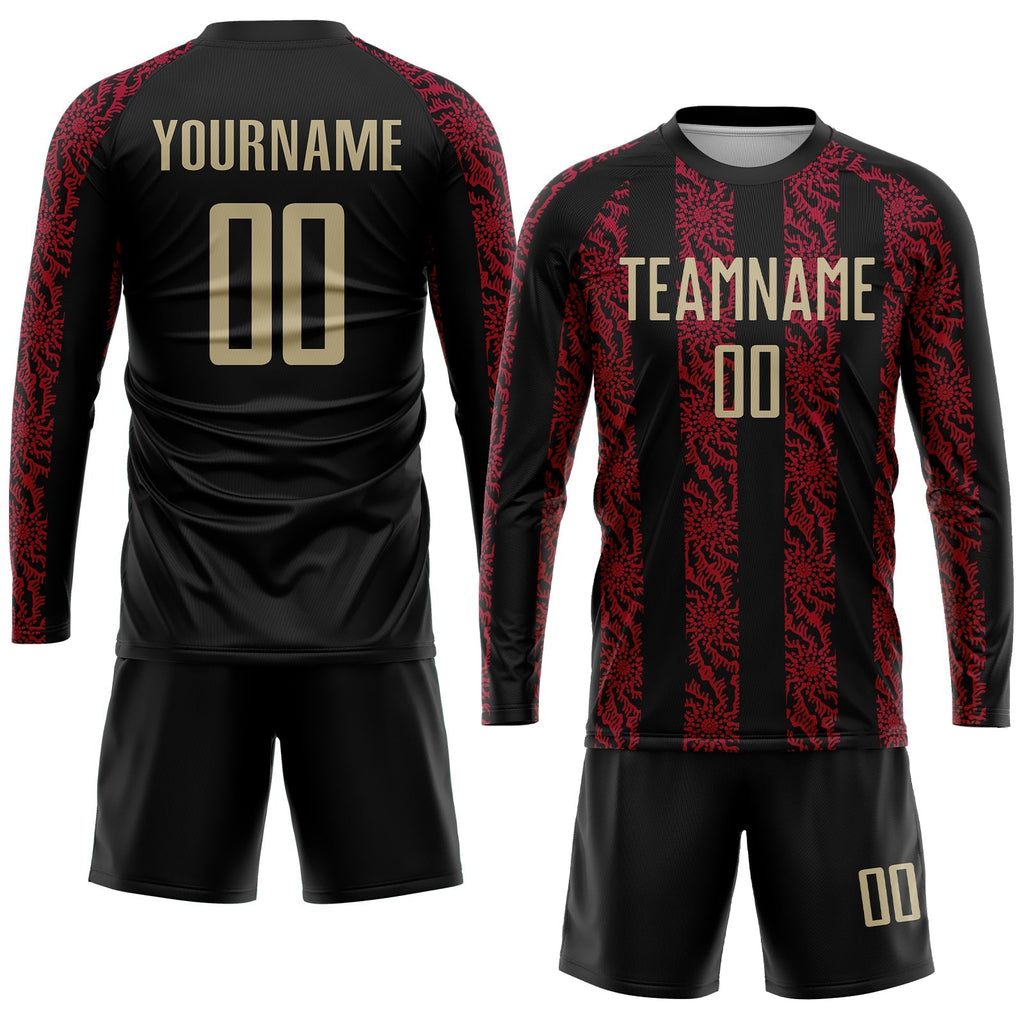 Custom Soccer Jersey - Black Vegas Gold-Red Sublimation product image 4
