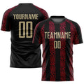 Custom Soccer Jersey - Black Vegas Gold-Red Sublimation product image 1