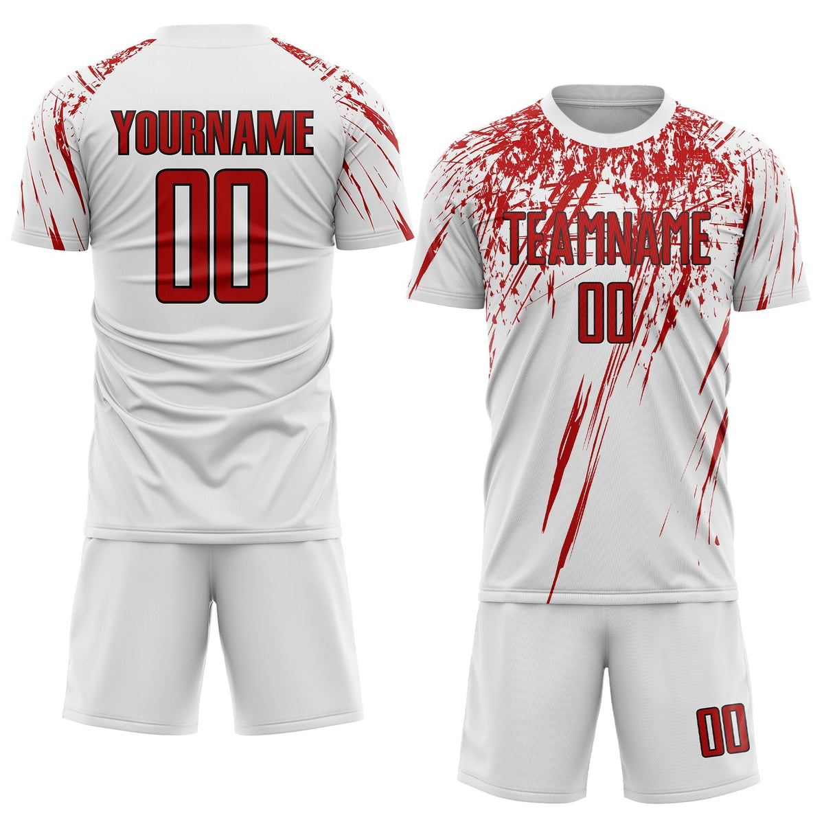 Custom Soccer Jersey - White Red-Black Sublimation Uniform product image 2