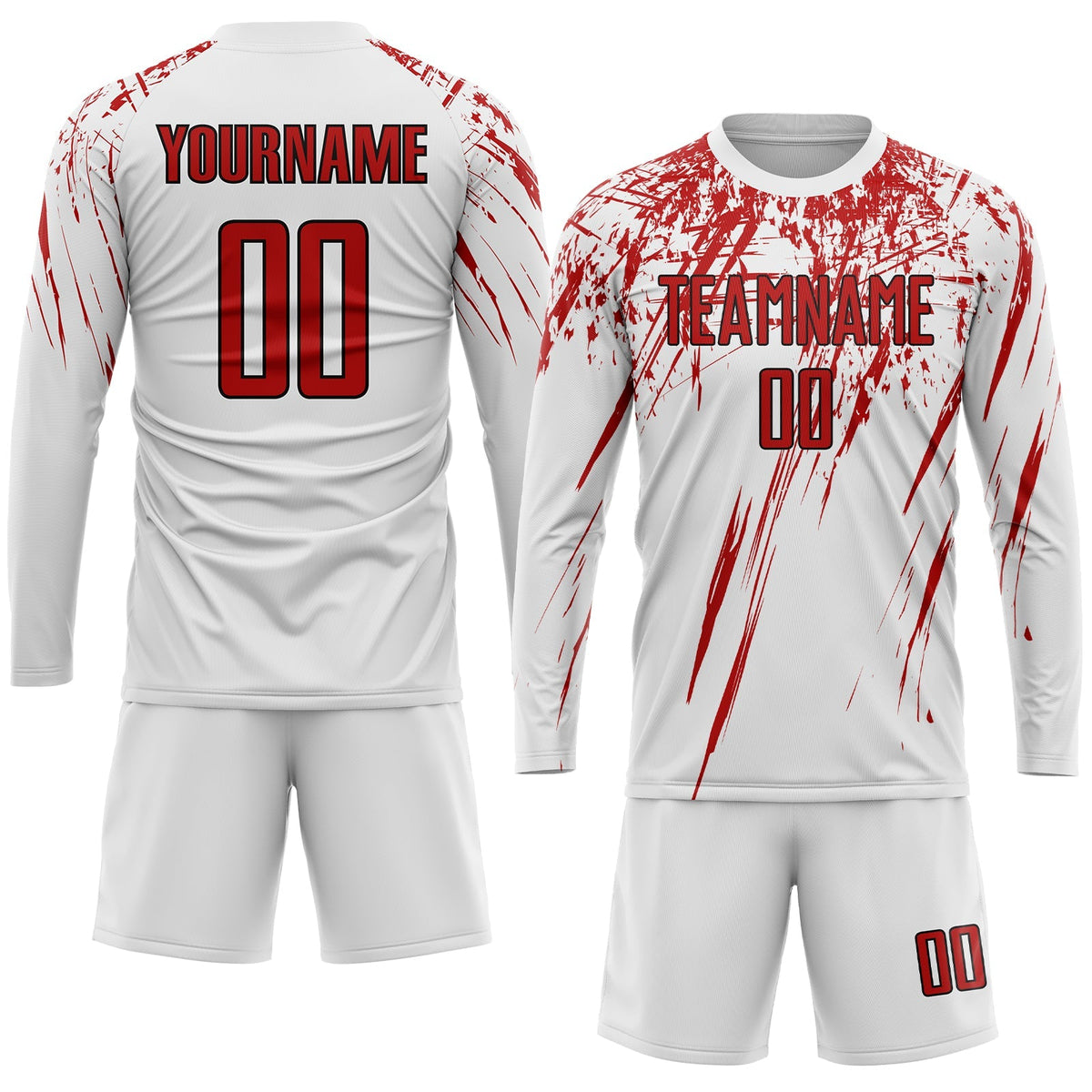 Custom Soccer Jersey - White Red-Black Sublimation Uniform product image 4