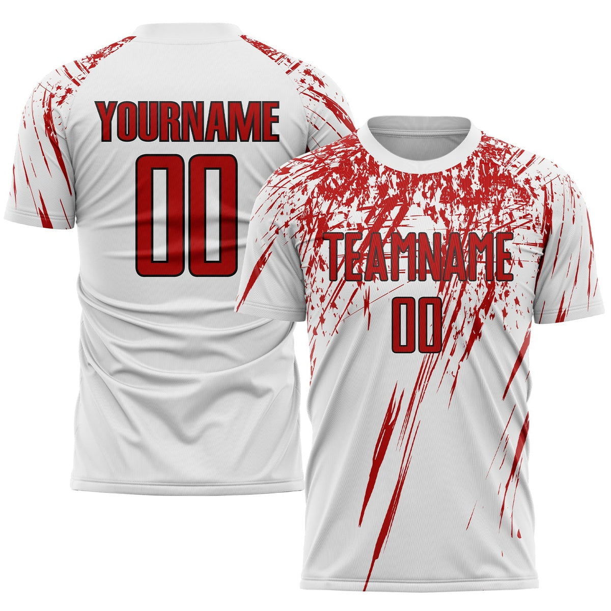 Custom Soccer Jersey - White Red-Black Sublimation Uniform product image 1