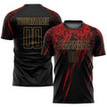 Custom Soccer Jersey - Black Old Gold-Red Sublimation product image 1