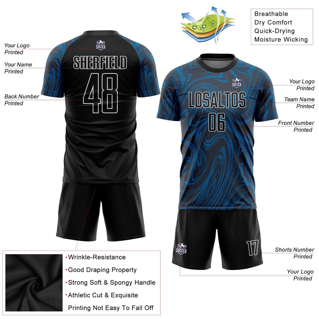 Custom Soccer Jersey - Royal Black-White Sublimation Uniform product image 3