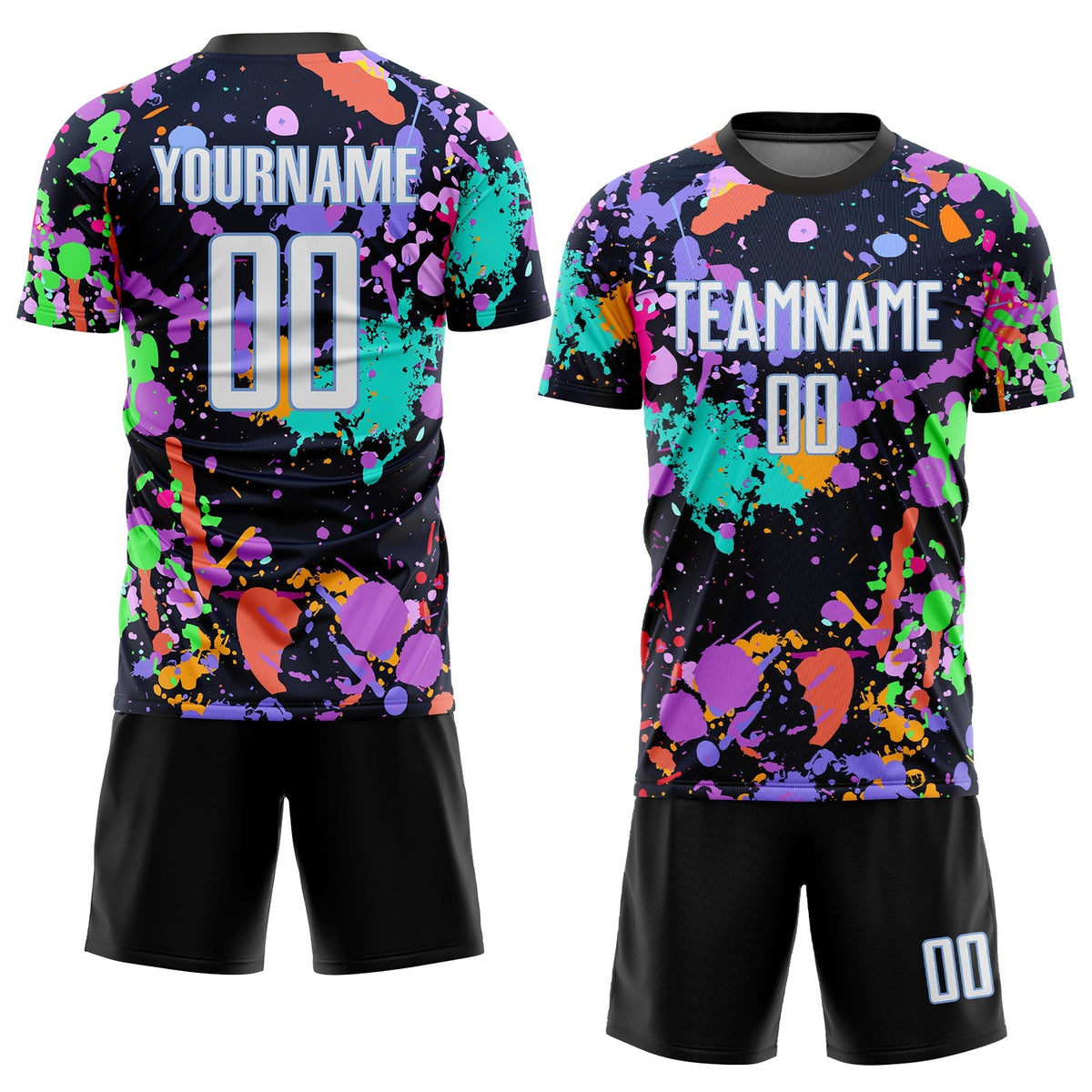 Custom Soccer Jersey - Graffiti Pattern White-Light Blue product image 2