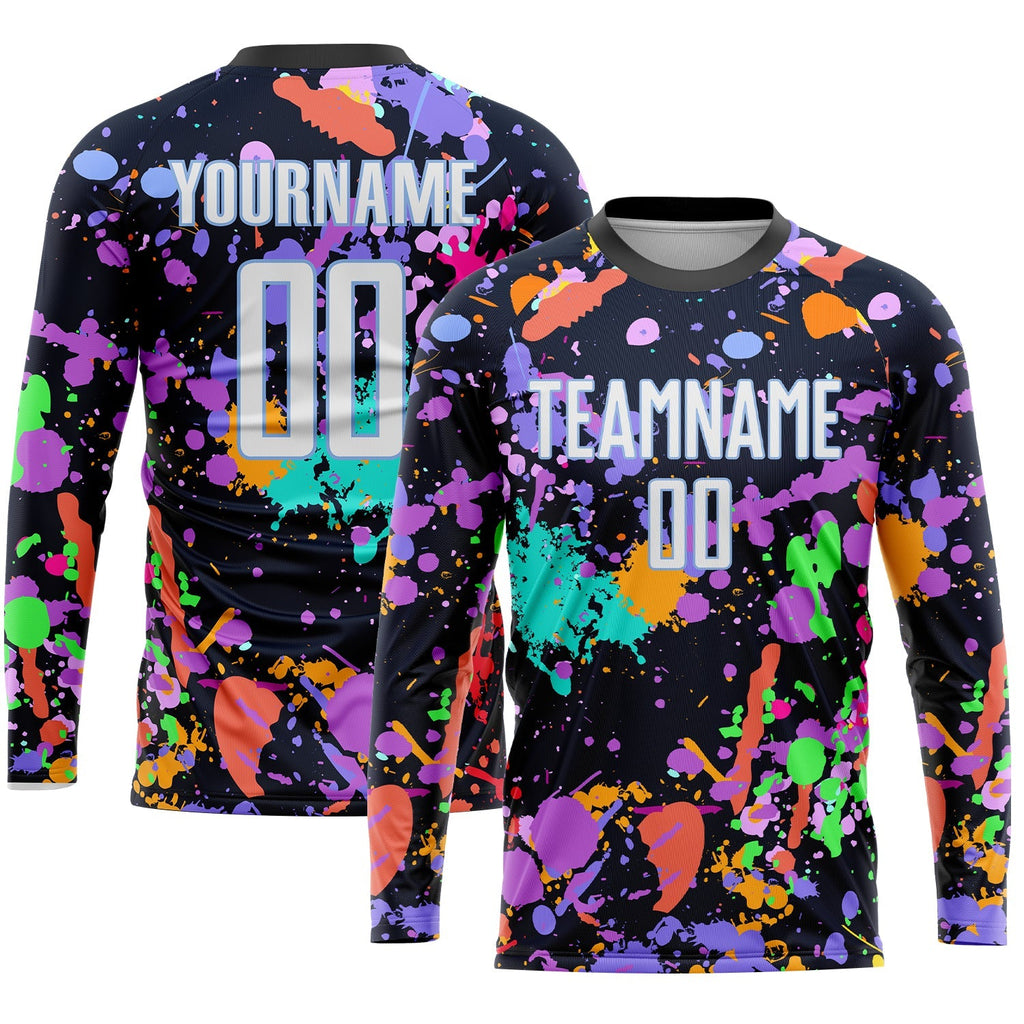 Custom Soccer Jersey - Graffiti Pattern White-Light Blue product image 3