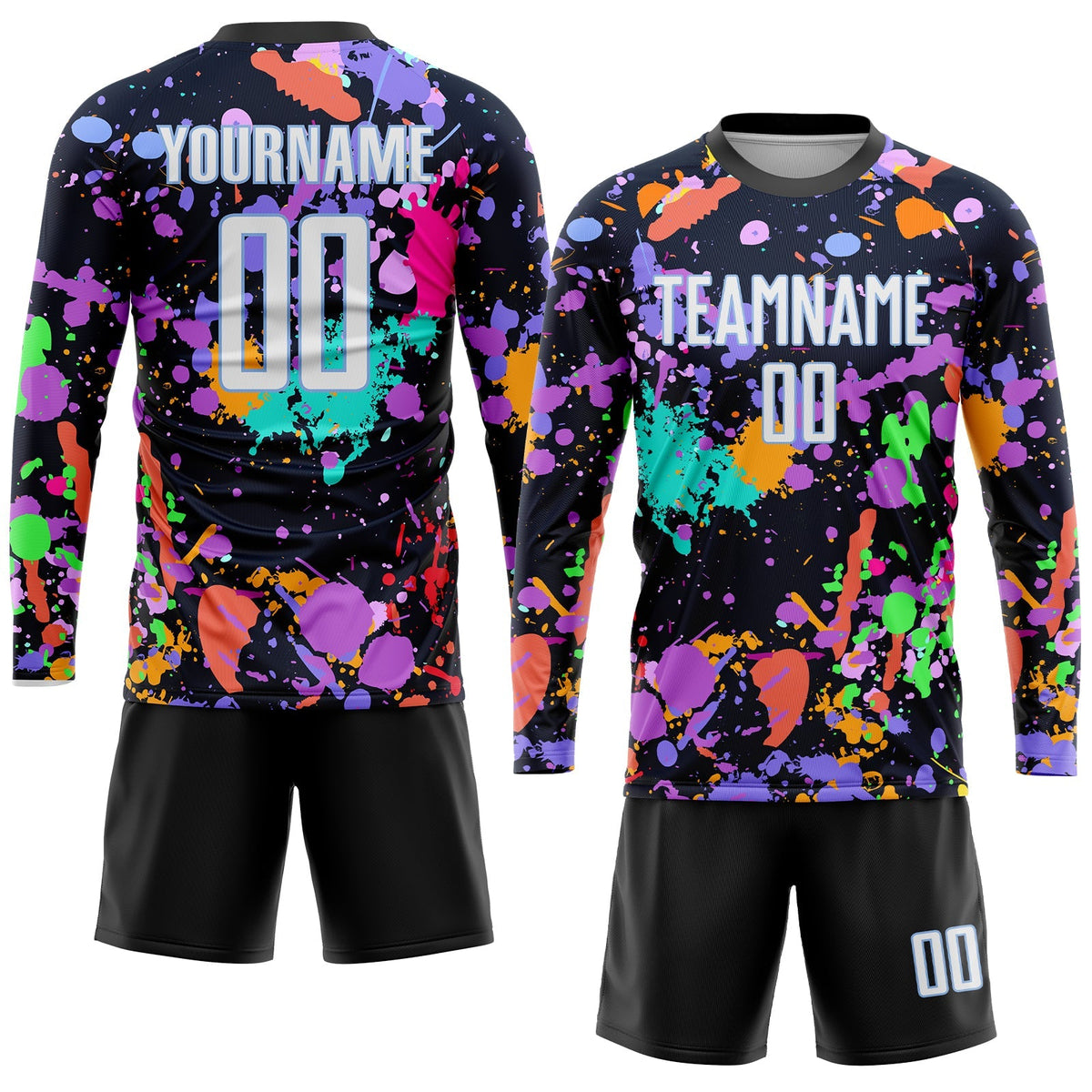 Custom Soccer Jersey - Graffiti Pattern White-Light Blue product image 4