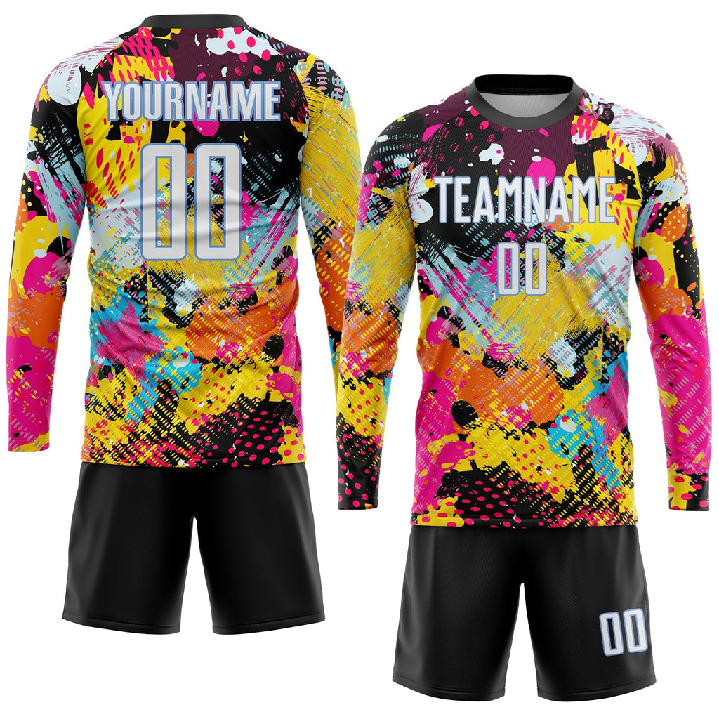 Custom Soccer Jersey - Graffiti Pattern White-Light Blue product image 4