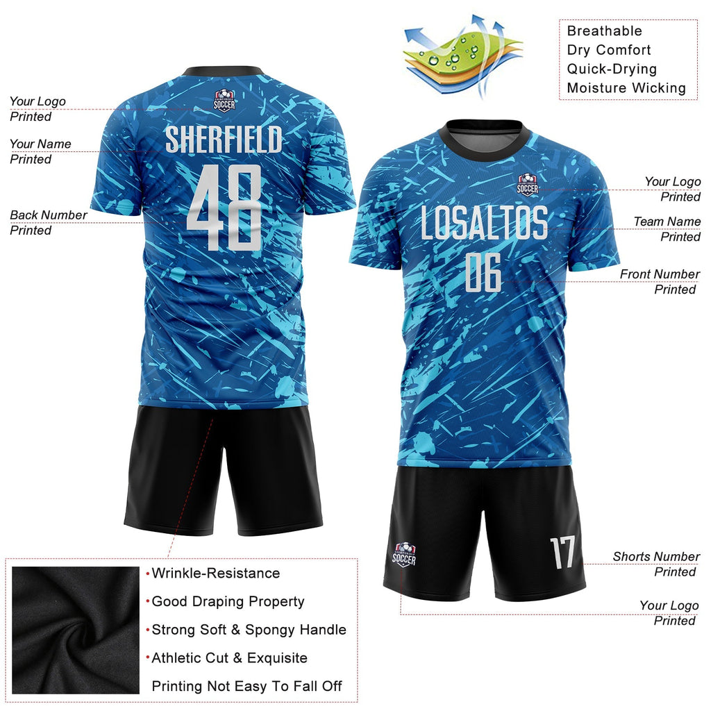 Custom Soccer Jersey - Royal White-Light Blue Sublimation product image 3