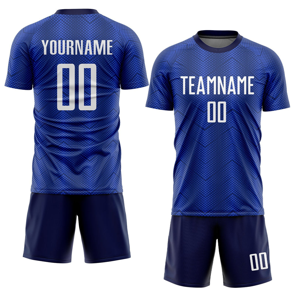 Custom Soccer Jersey - Royal White-Navy Sublimation Uniform product image 2