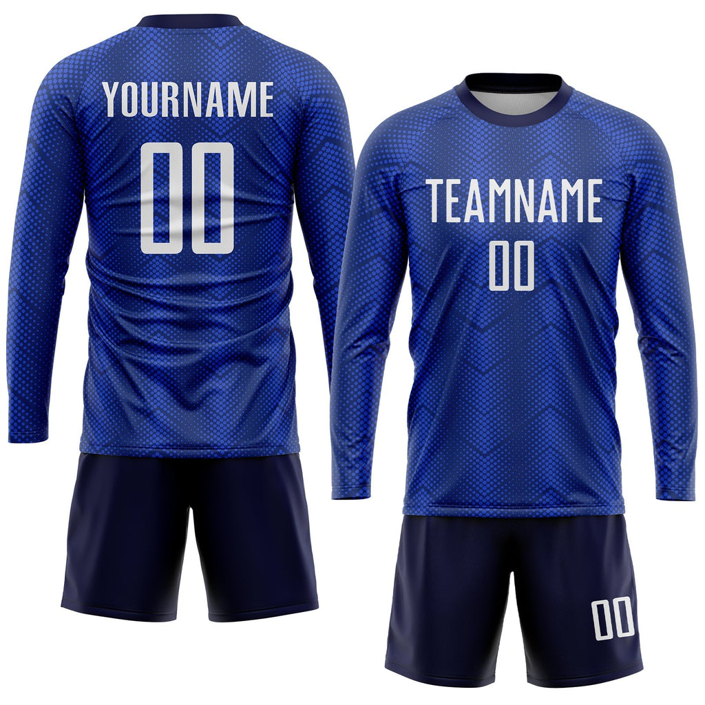 Custom Soccer Jersey - Royal White-Navy Sublimation Uniform product image 4