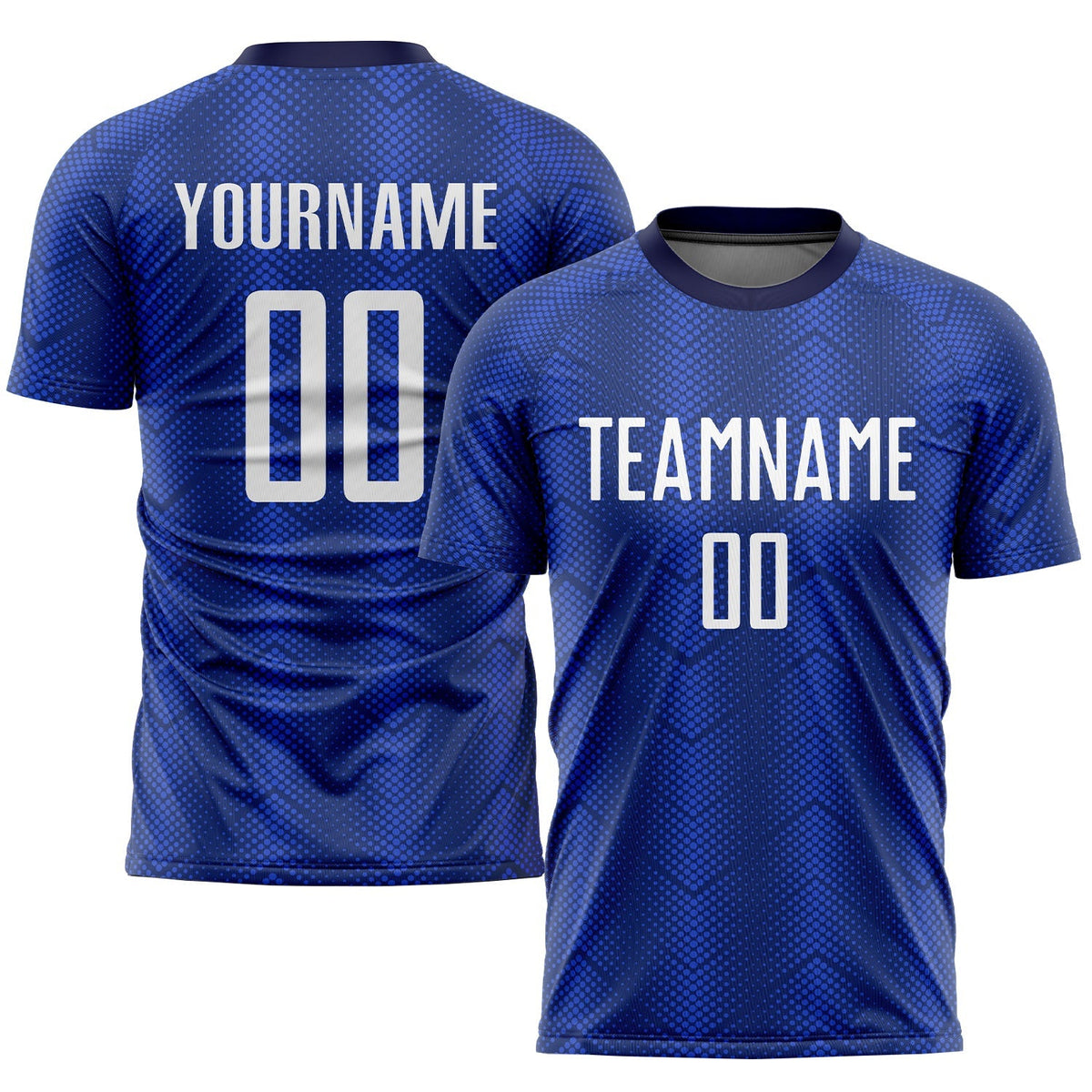 Custom Soccer Jersey - Royal White-Navy Sublimation Uniform product image 1