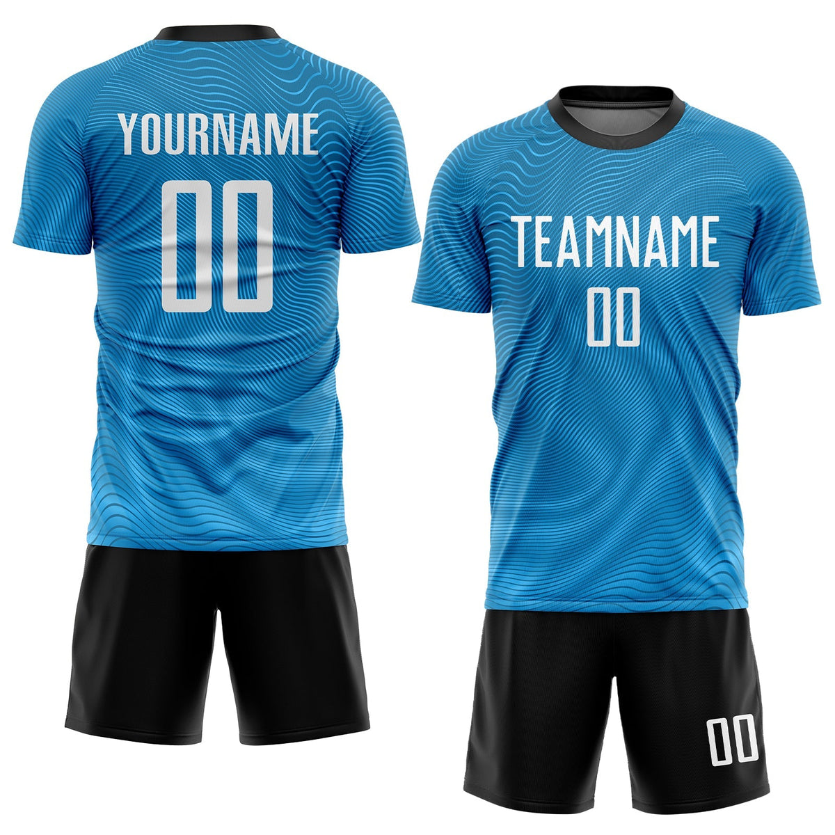 Custom Soccer Jersey - Light Blue White-Black Sublimation product image 2