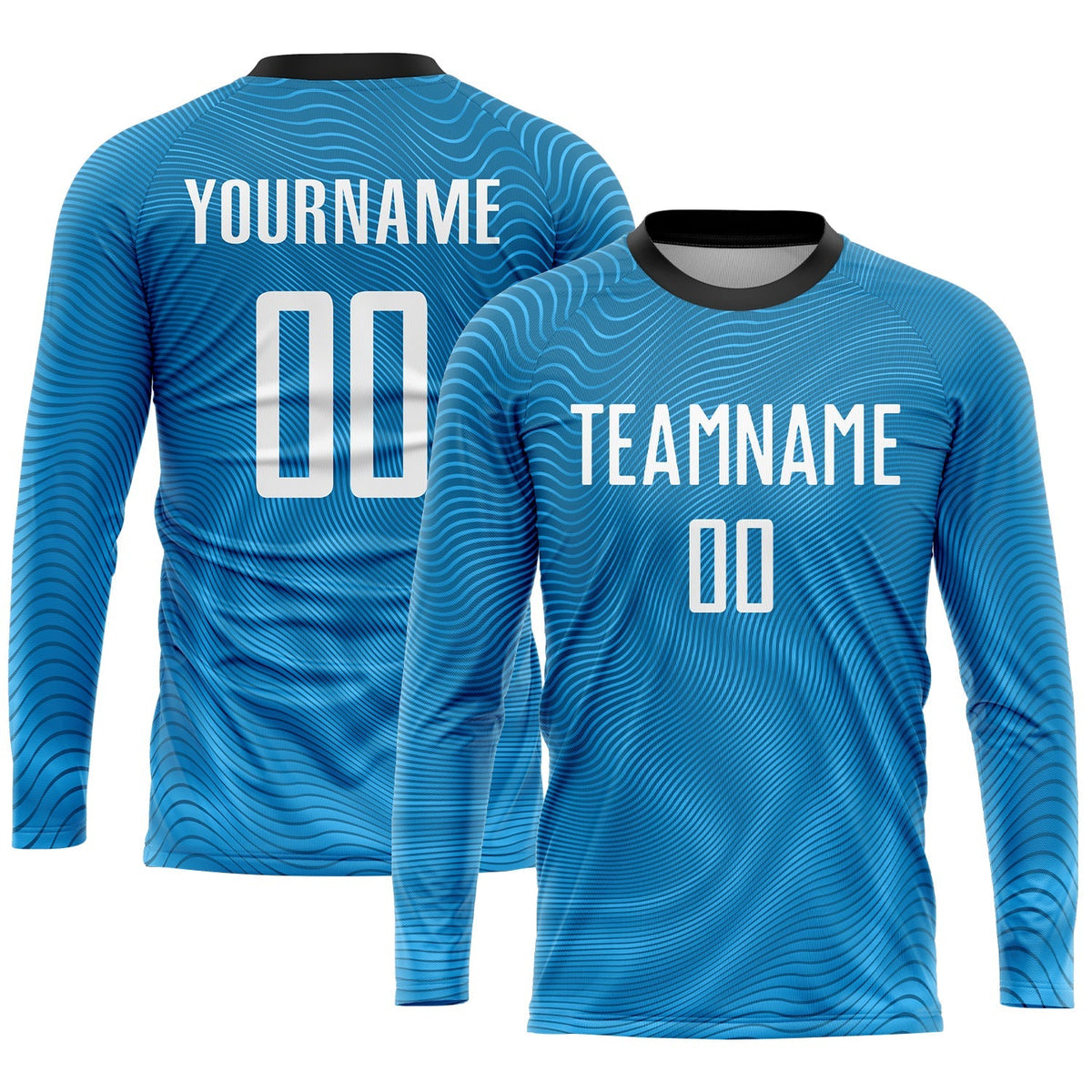 Custom Soccer Jersey - Light Blue White-Black Sublimation product image 3