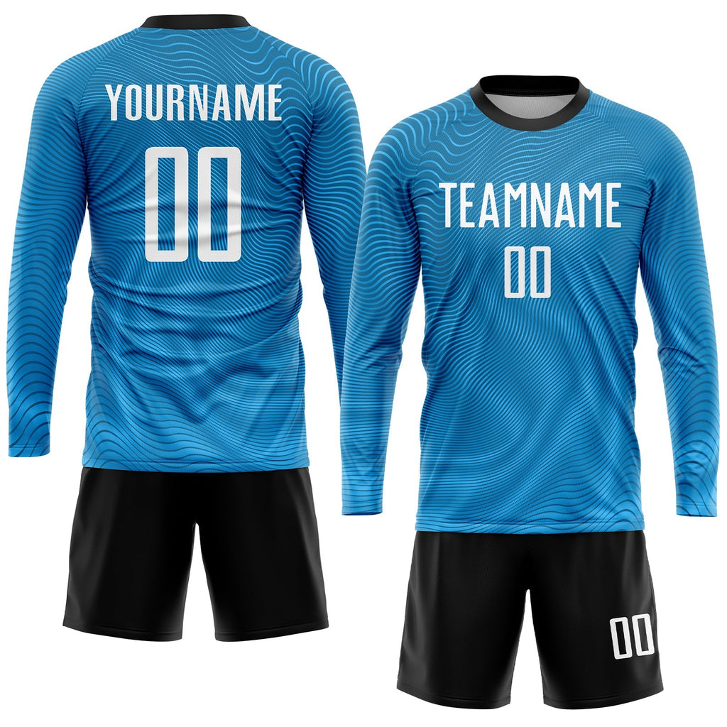Custom Soccer Jersey - Light Blue White-Black Sublimation product image 4