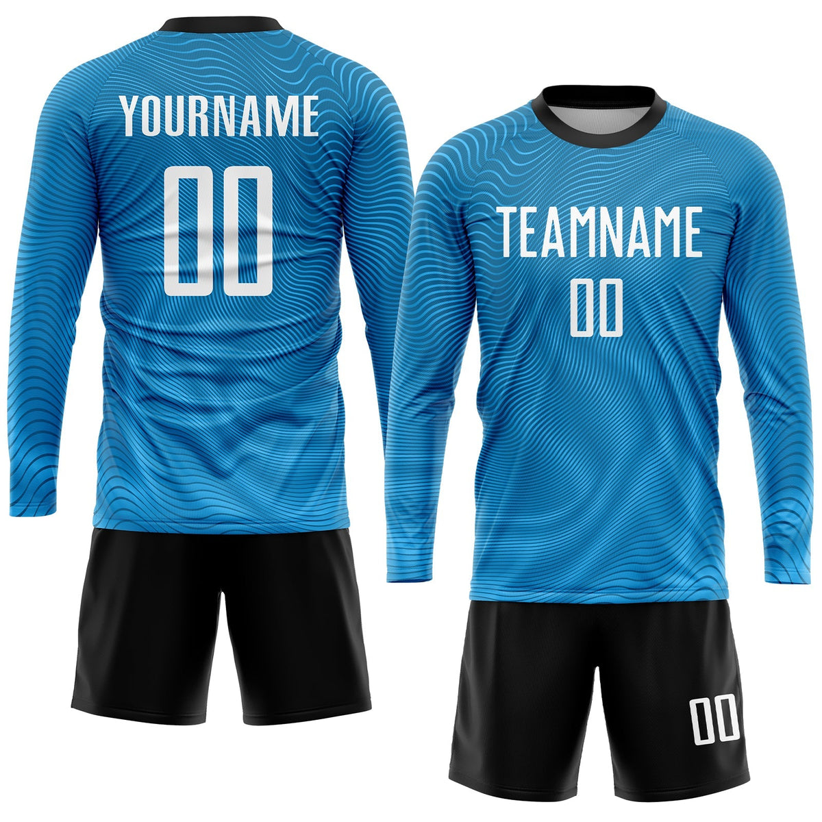 Custom Soccer Jersey - Light Blue White-Black Sublimation product image 4