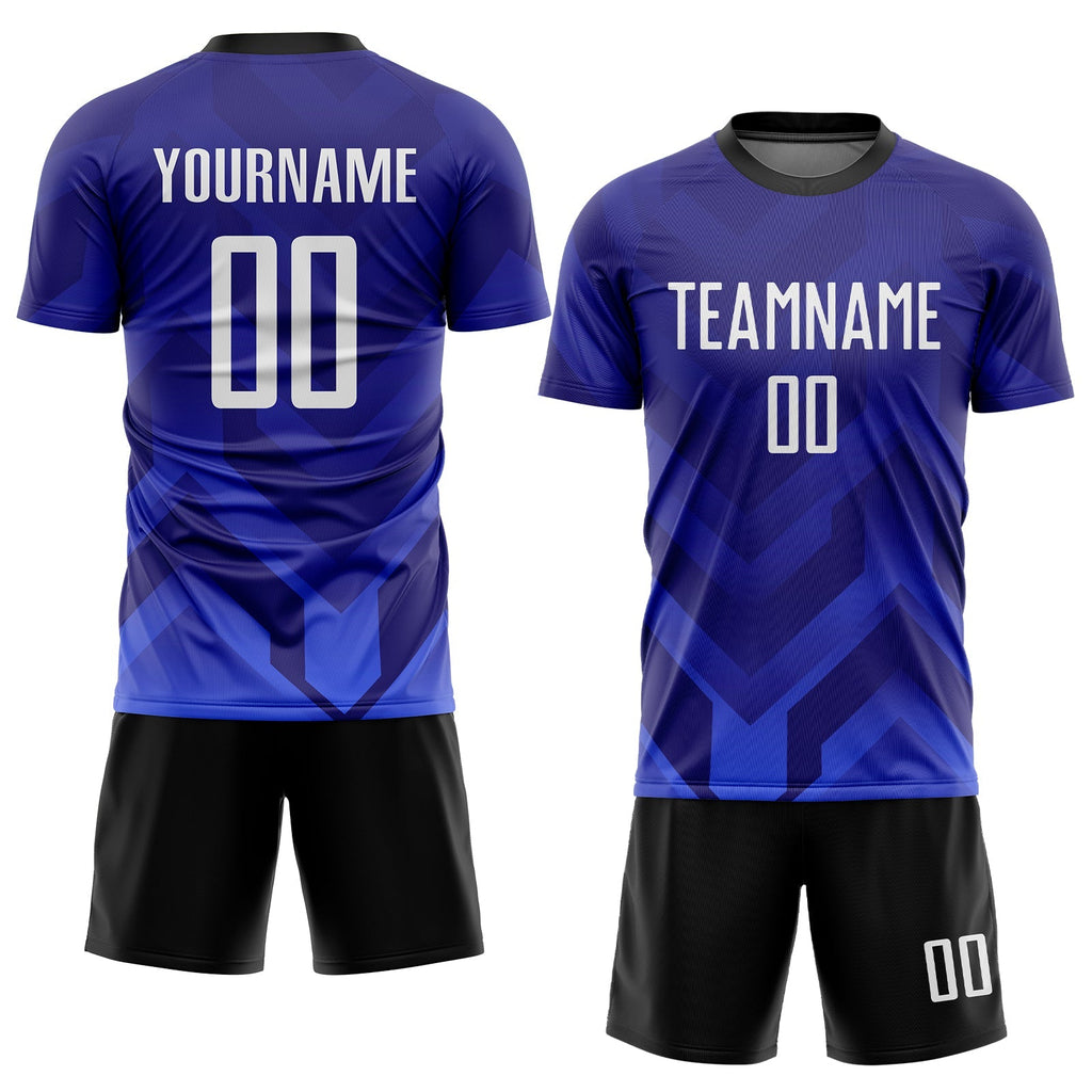 Custom Soccer Jersey - Dark Purple White Royal-Navy product image 2