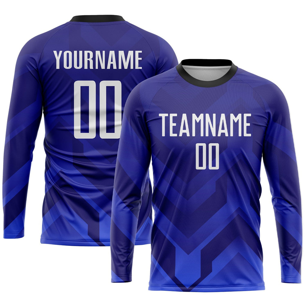 Custom Soccer Jersey - Dark Purple White Royal-Navy product image 3