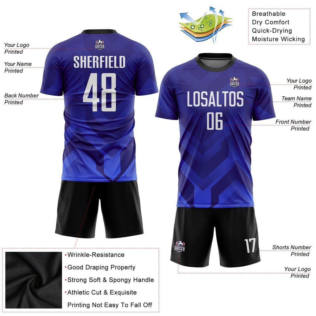 Custom Soccer Jersey - Dark Purple White Royal-Navy product image 5