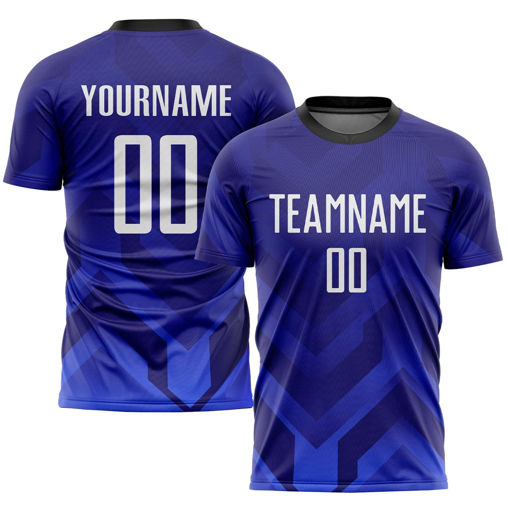 Custom Soccer Jersey - Dark Purple White Royal-Navy product image 1