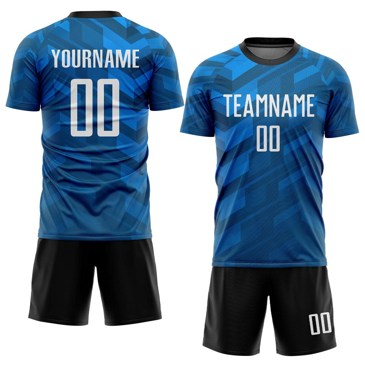 Custom Soccer Jersey - Light Blue White-Black Sublimation product image 2