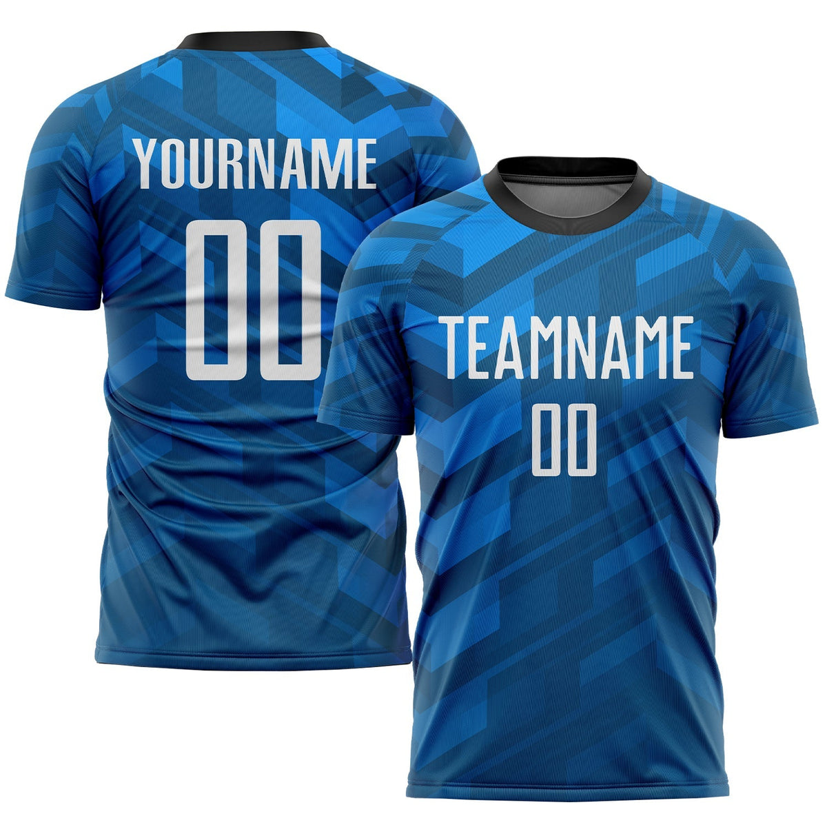 Custom Soccer Jersey - Light Blue White-Black Sublimation product image 1