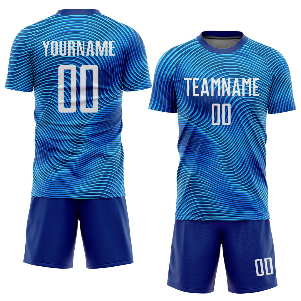 Custom Soccer Jersey - Light Blue White-Royal Sublimation product image 2