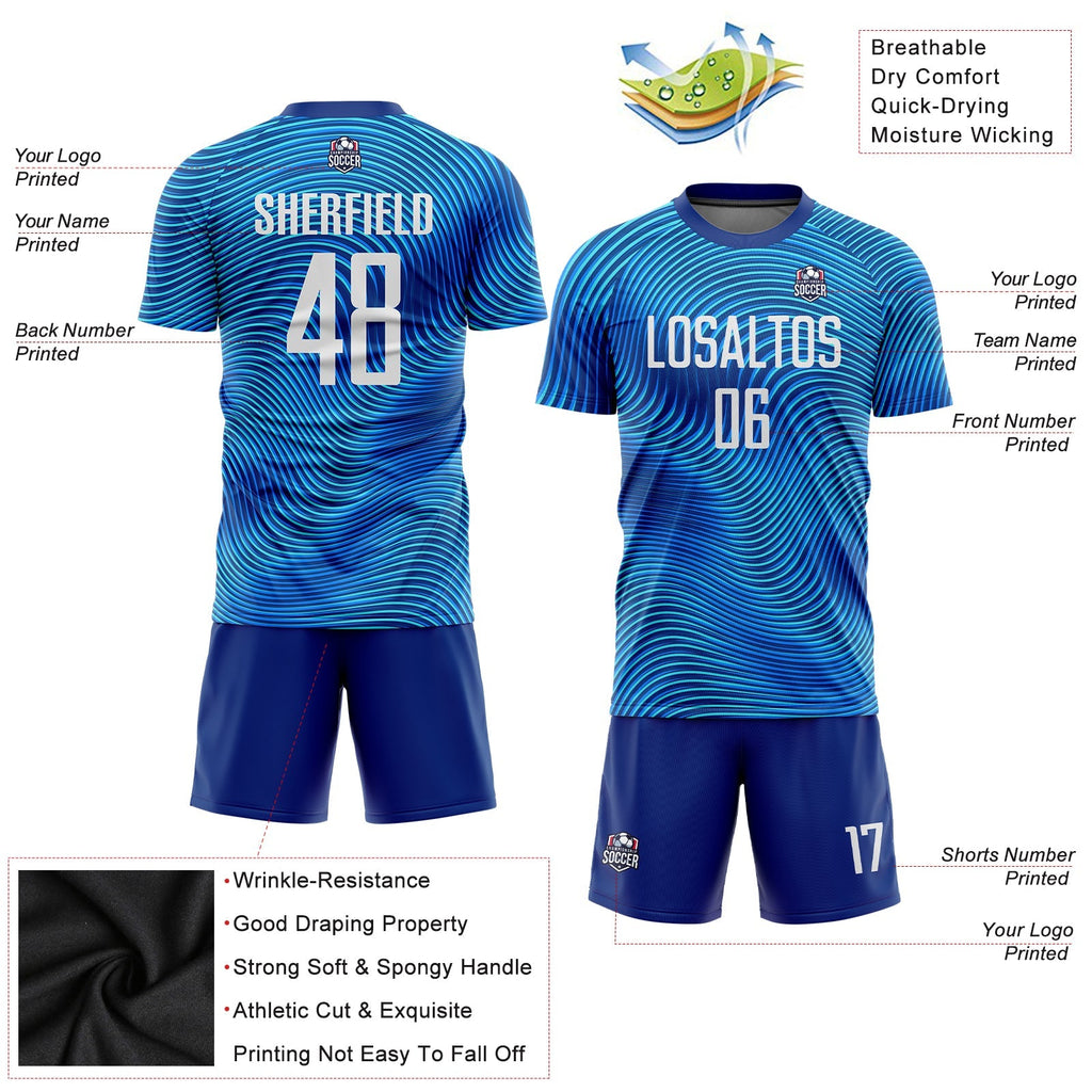 Custom Soccer Jersey - Light Blue White-Royal Sublimation product image 5