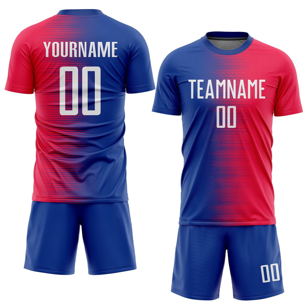 Custom Soccer Jersey - Red White-Royal Sublimation Uniform product image 2
