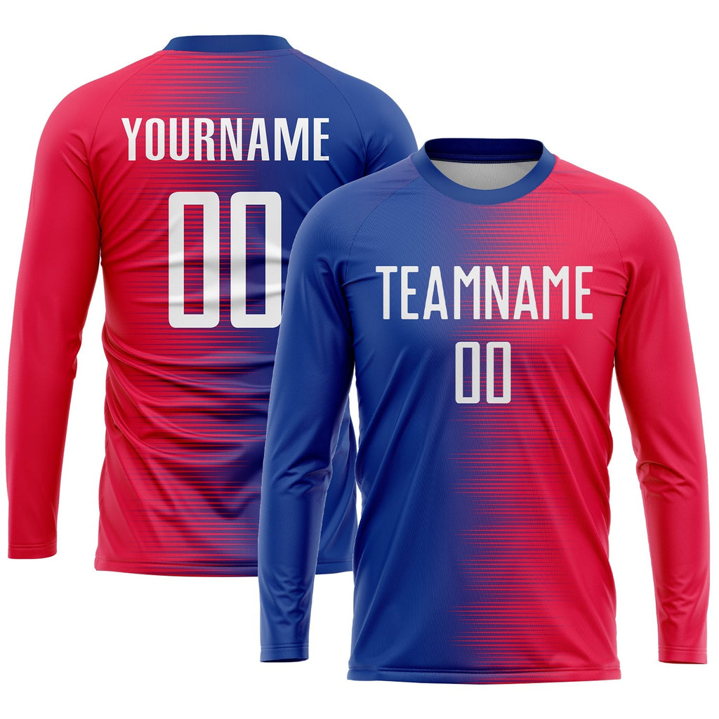 Custom Soccer Jersey - Red White-Royal Sublimation Uniform product image 3