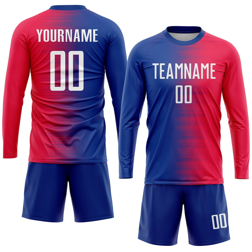 Custom Soccer Jersey - Red White-Royal Sublimation Uniform product image 4