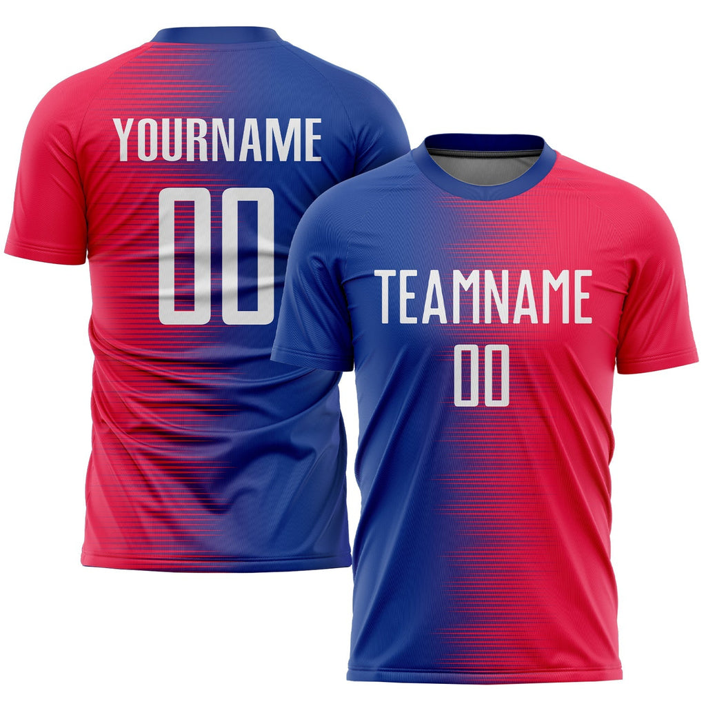 Custom Soccer Jersey - Red White-Royal Sublimation Uniform product image 1